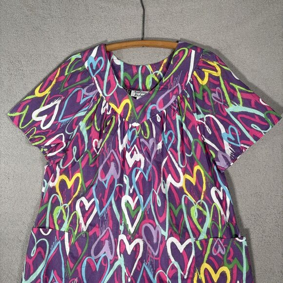 Anthony Richard’s Women’s 1X Muumuu Hearts AOP Ruffle Hem Patio Dress Lounge - Picture 2 of 11